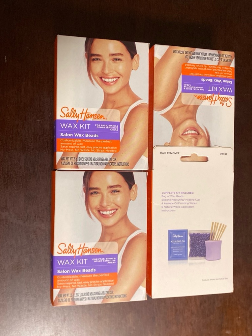 Sally Hansen Purple Salon Wax Beads Wax Kit - Gentle Hair Removal 4 kits